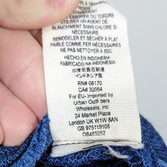 Free People Affogato Hacci Tunic Top Long Sleeve 0Tie Midnight Denim Blue Size S - Picture 12 of 13